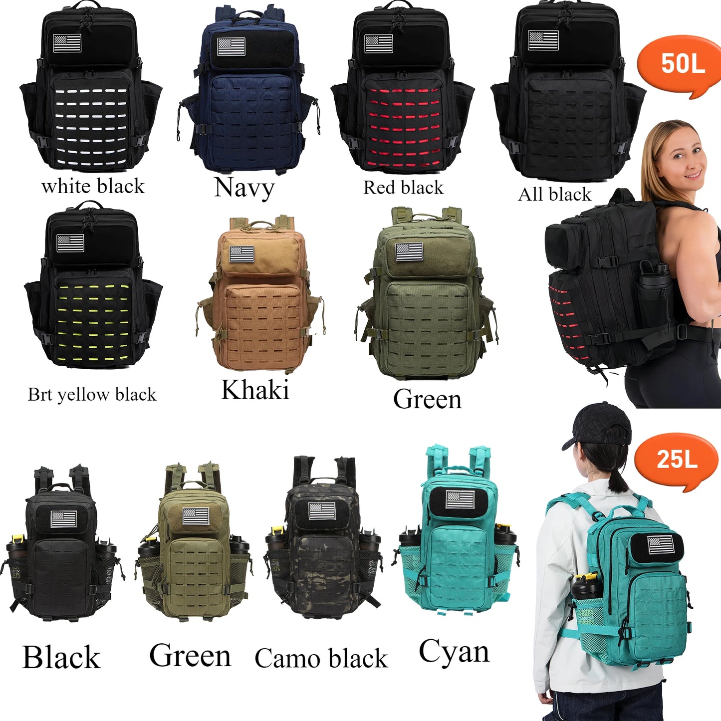 25L/50L Tactical GYM Backpack