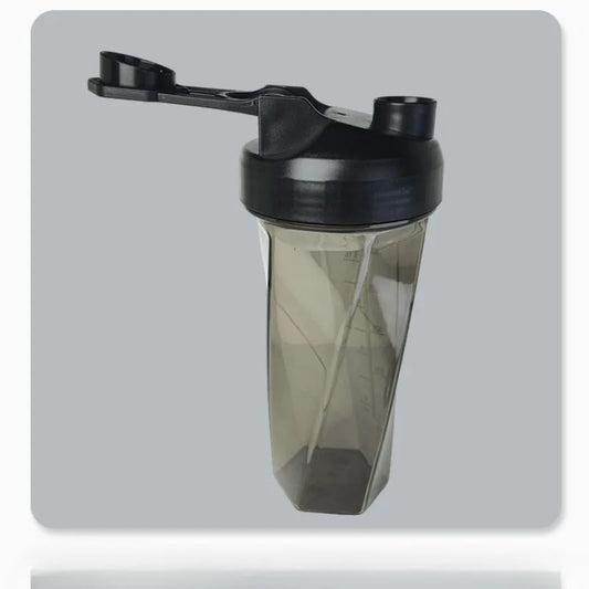 Portable Protein Shaker 600ml Fitness Bottle with Wire Whisk Ball for Fitness